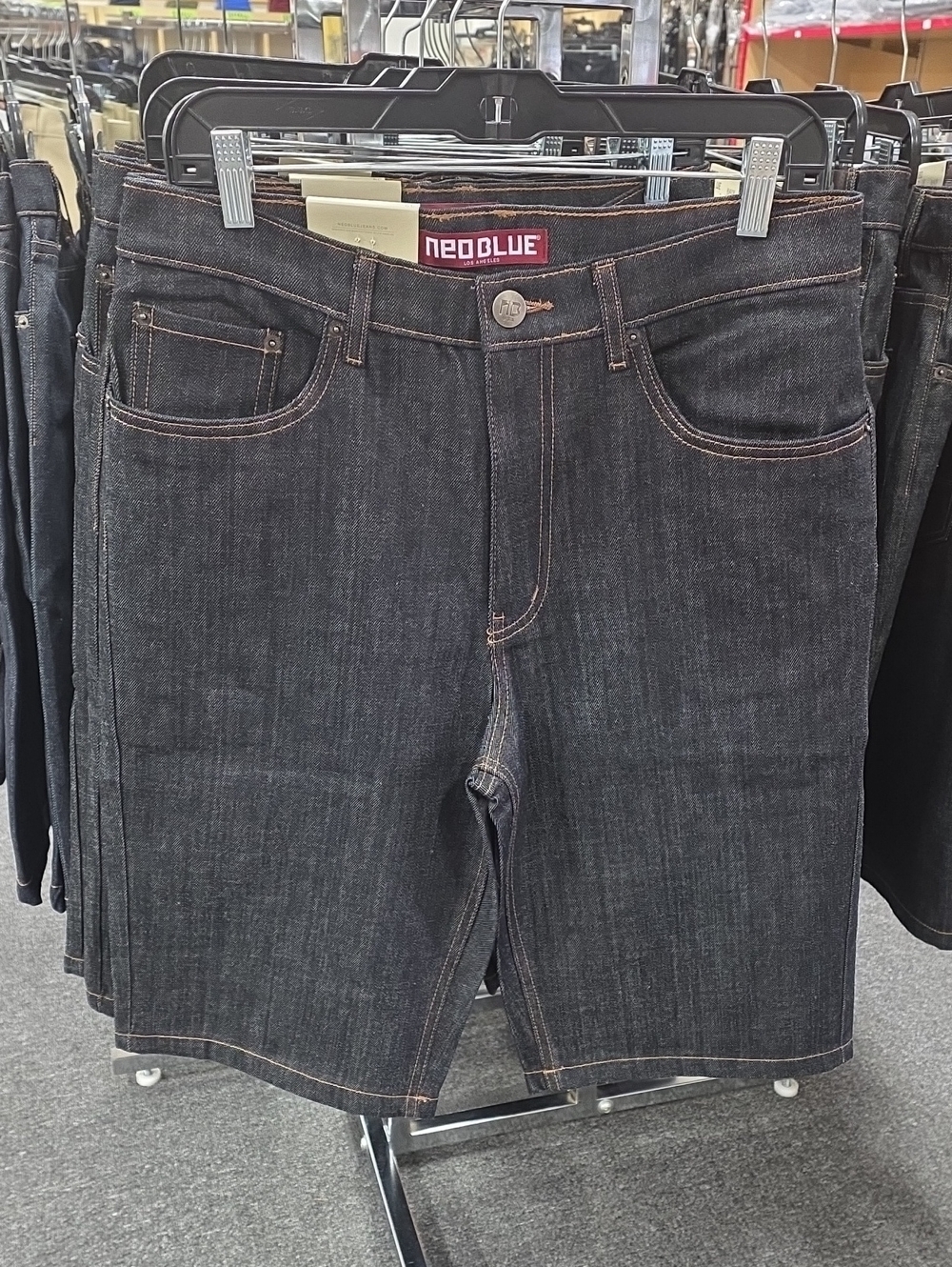 Men's Dark Denim Shorts - Black Indigo